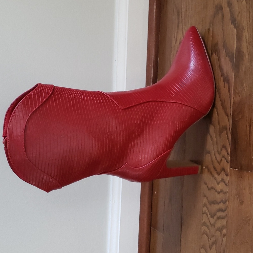 Red Western Bootie